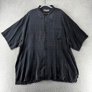 Tommy Bahama Silk Button Up Camp Shirt Palm Patterned Tropical‎ Resort Wear XXL